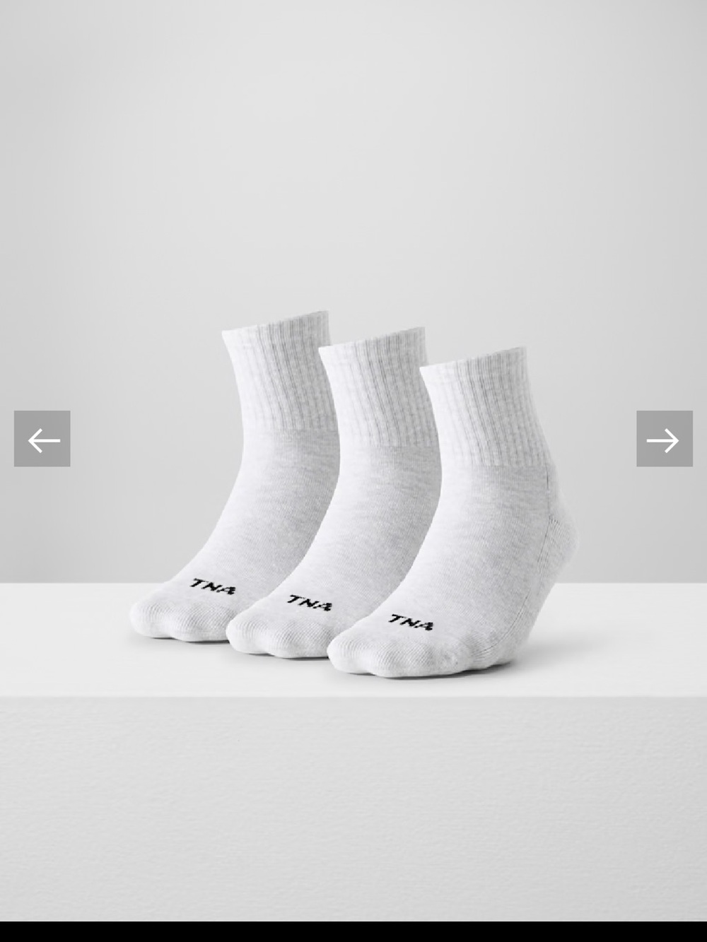 Best-Ever Ankle Sock 3-Pack Heather Cloud White Size M/L